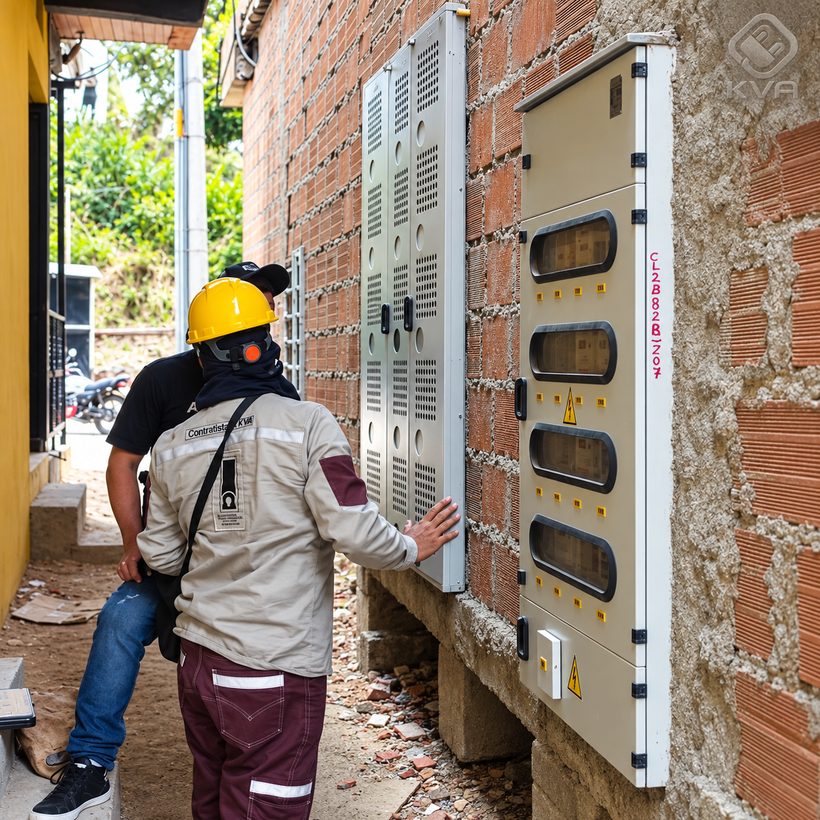Revisión de banco de medidores en fachada