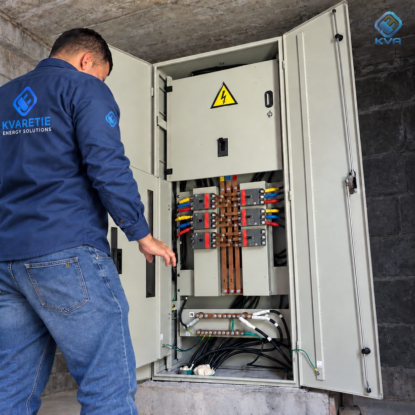 Tablero de distribución eléctrica en obra civil