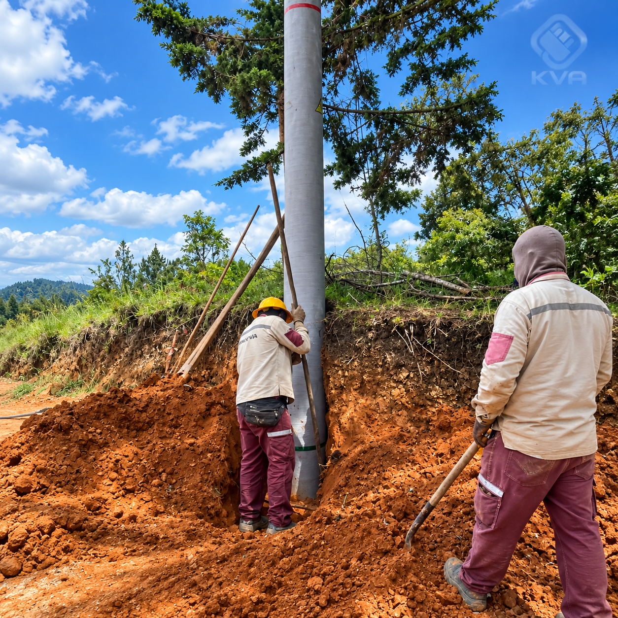 Instalación de poste